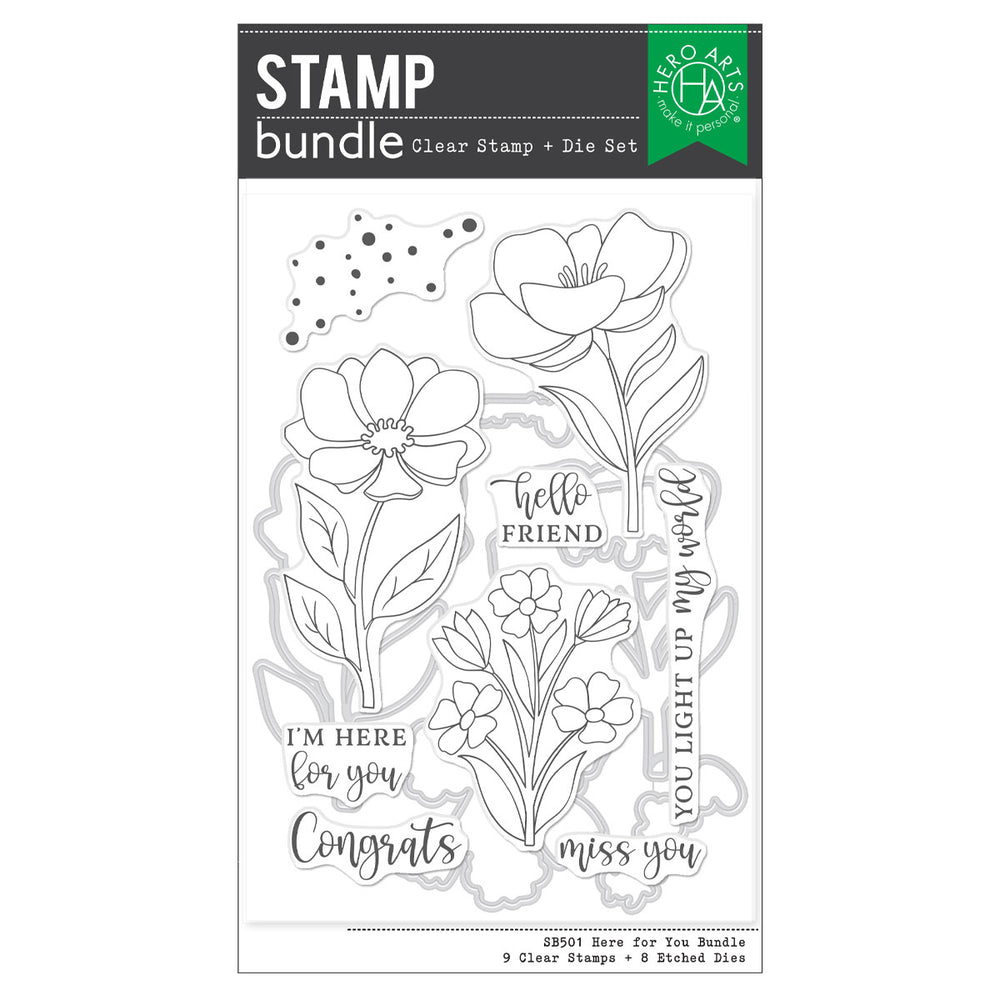 Hero Arts Here For You Stamp & Cut Set