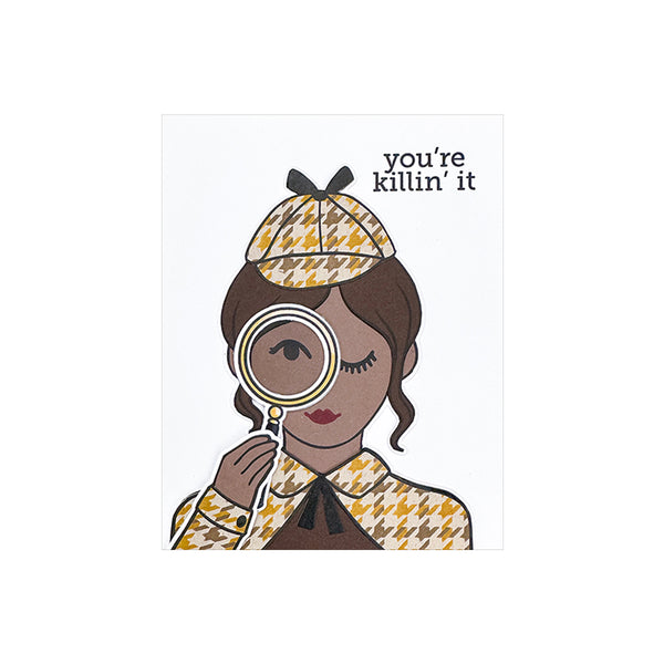 Hero Arts Miss Detective Stamp & Cut Set from the Case Closed Collection