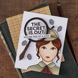 Hero Arts Miss Detective Stamp & Cut Set from the Case Closed Collection