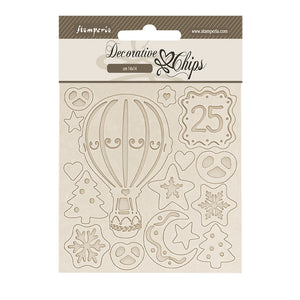 Stamperia Candy Christmas Hot-Air Balloons Decorative Chips