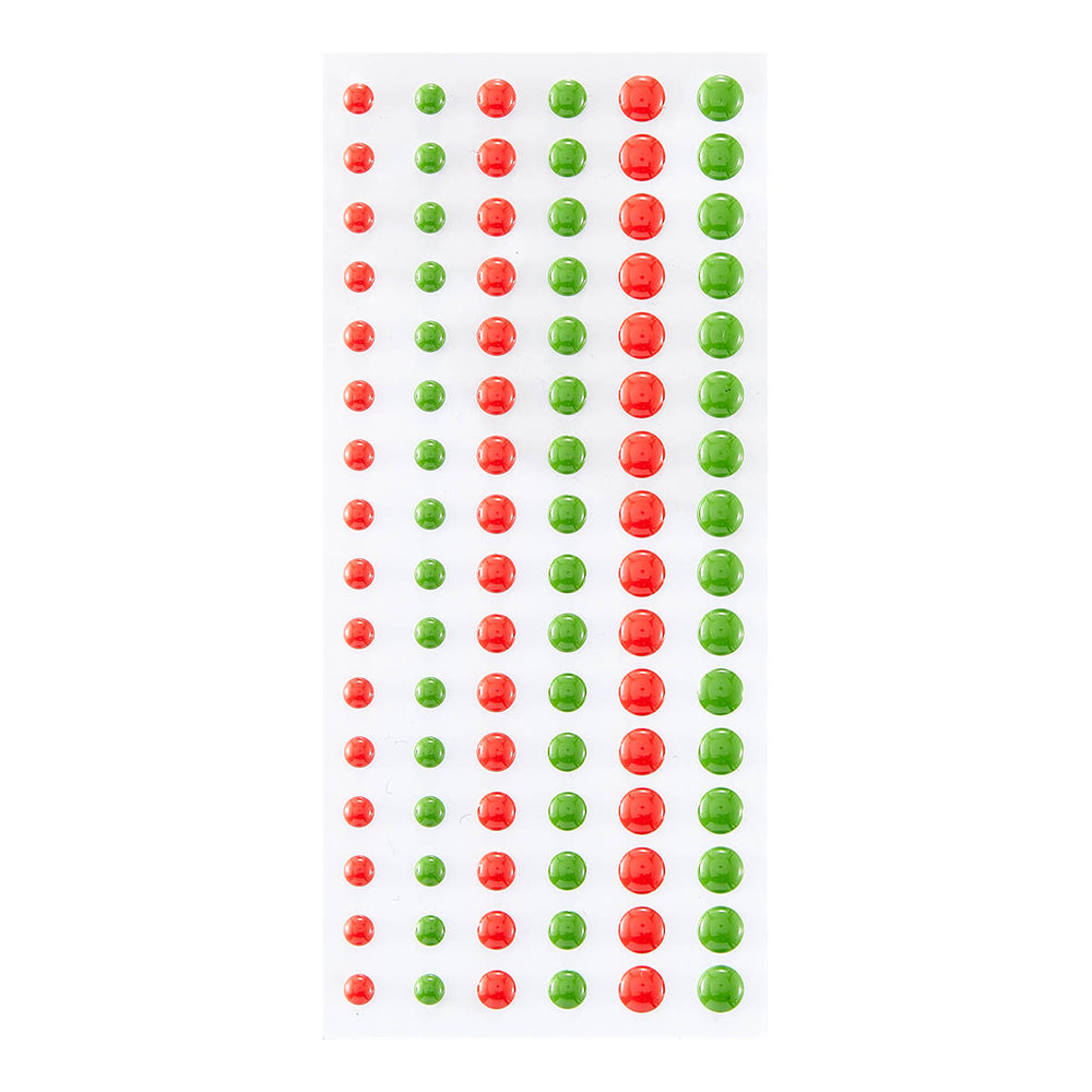 Dimensional Red & Green Enamel Dots