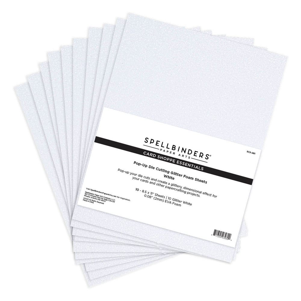 Pop-Up Die Cutting Glitter Foam Sheets - White