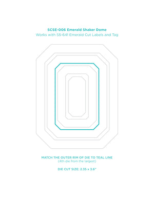 Emerald Cut Shaker Dome - 6 Pack
