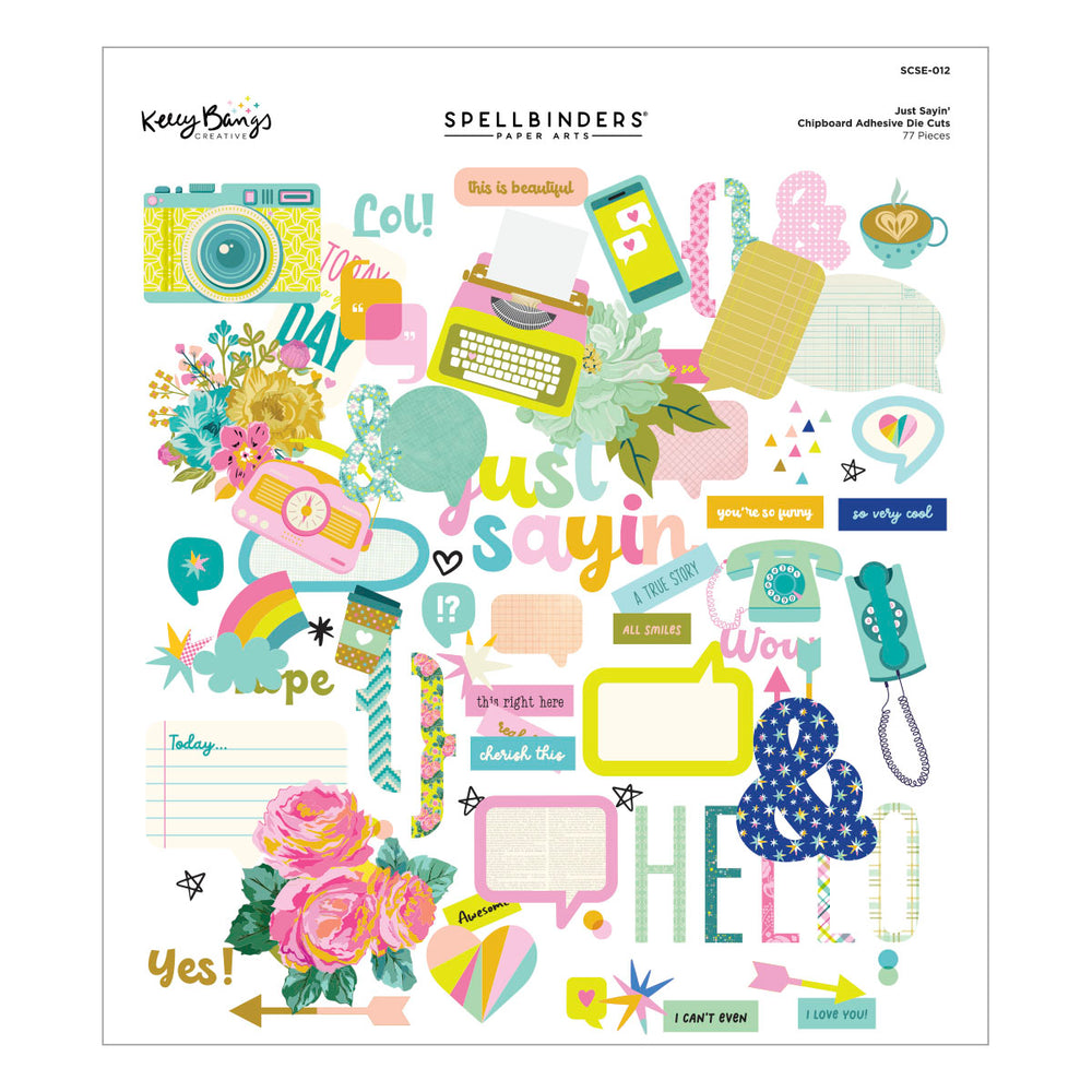 Just Sayin' Chipboard Die Cuts by Kelly Bangs