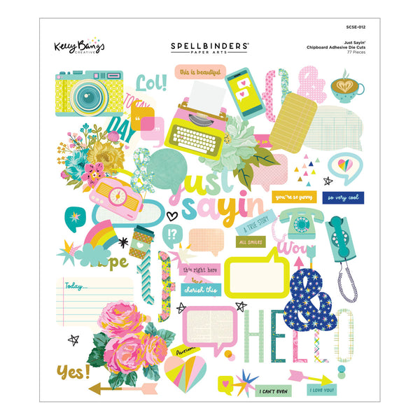 Just Sayin' Chipboard Die Cuts by Kelly Bangs
