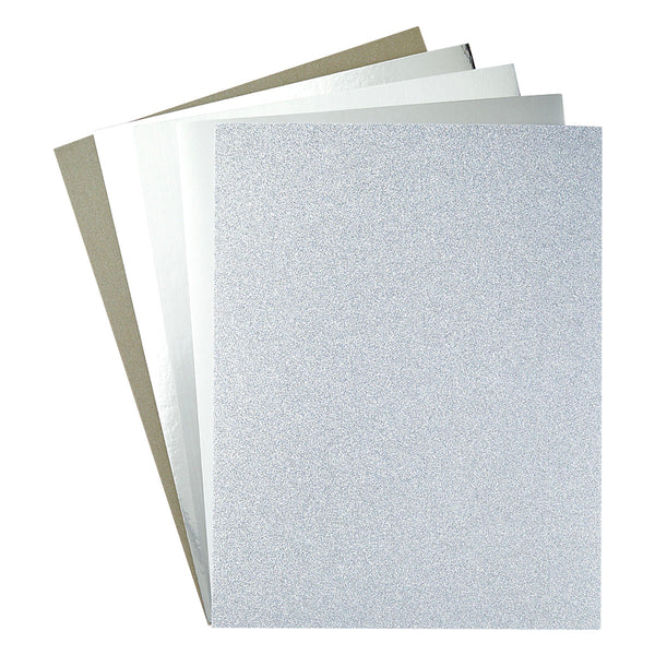 Silver Assortment Treasured Cardstock  8 1/2" x 11 -15 Pack