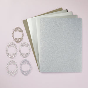 Silver Assortment Treasured Cardstock  8 1/2" x 11 -15 Pack
