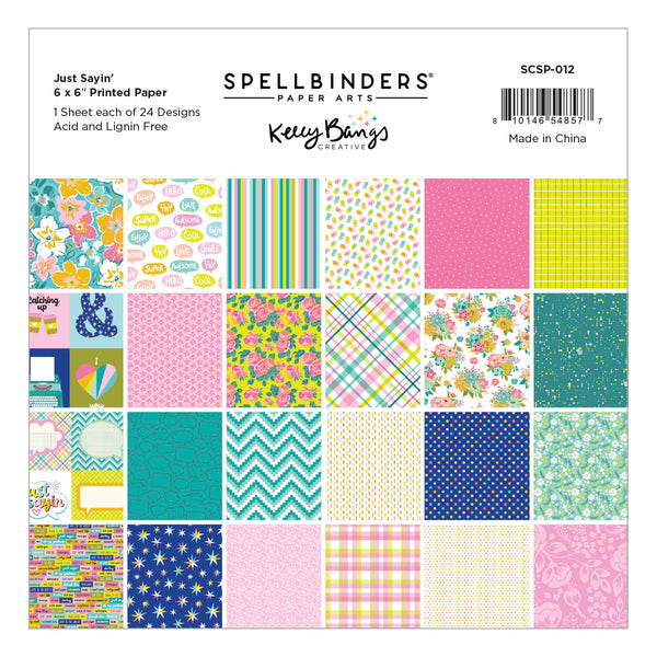 Just Sayin' 6" x 6" Printed Paper Pack by Kelly Bangs