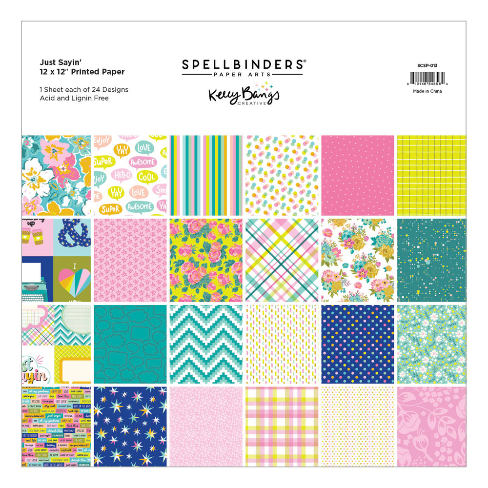Just Sayin' 12" x 12" Printed Paper Pack by Kelly Bangs
