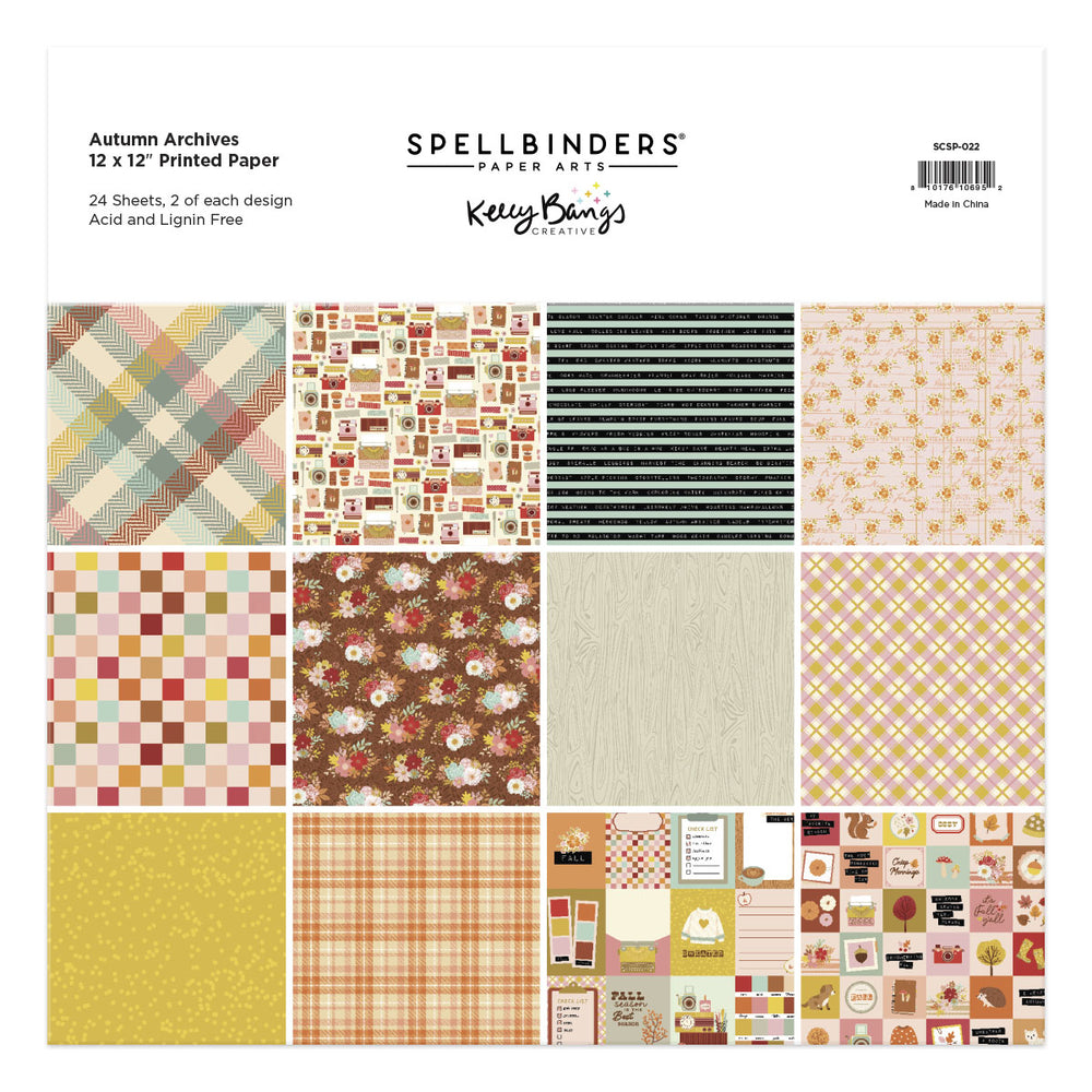 Autumn Archives 12x12" Printed Paper by Kelly Bangs