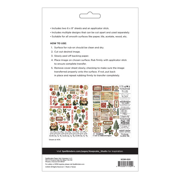Keepsake Holiday Images Rub-ons by Esther Glas - Nov 19 Consumer Launch Date