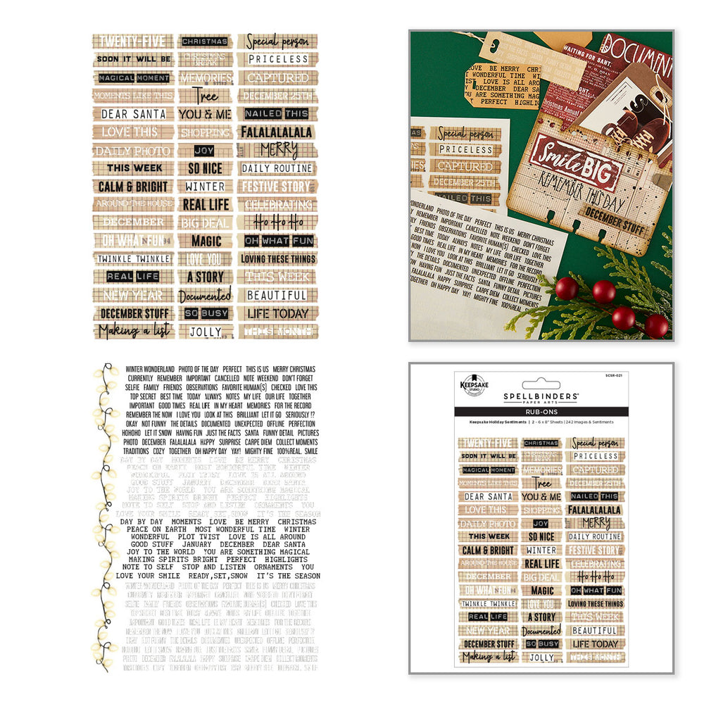 Keepsake Holiday Sentiments Rub-ons by Esther Glas - Nov 19 Consumer Launch Date