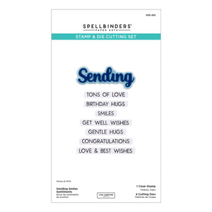 Sending Smiles Sentiments Clear Stamp & Die Set by Lisa Horton