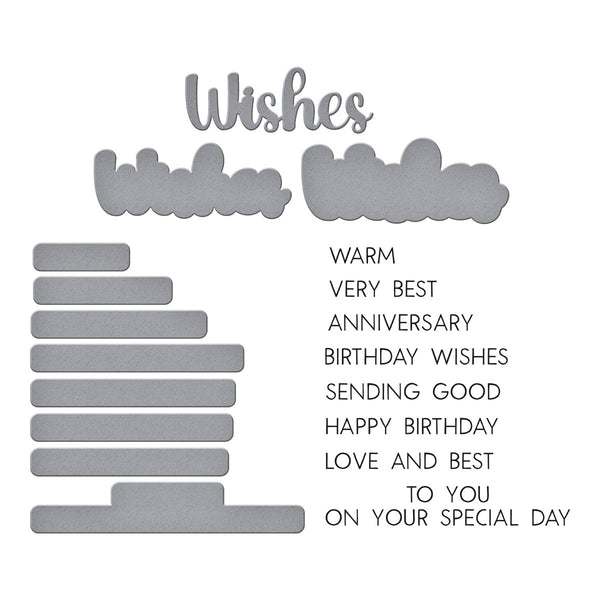 Very Best Wishes Sentiments Clear Stamp & Die Set by Lisa Horton