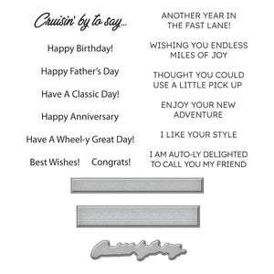 Cruisin' By Sentiments Clear Stamp & Die Set by Mindy Eggen