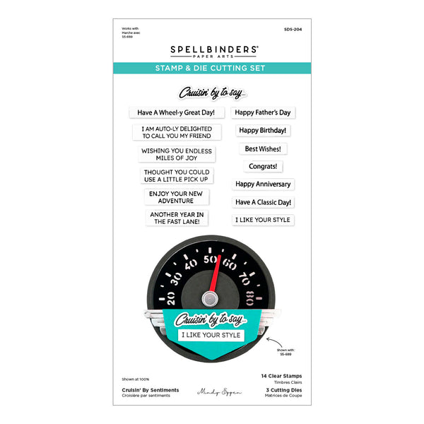 Cruisin' By Sentiments Clear Stamp & Die Set by Mindy Eggen