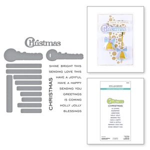 Christmas Sentiments Clear Stamp & Die Set by Lisa Horton