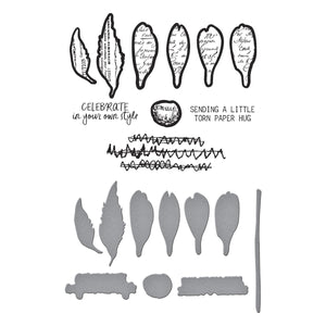 Sculpted Scripted Floral Clear Stamp & Die Set