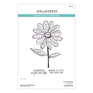 Sculpted Scripted Floral Clear Stamp & Die Set