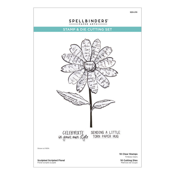 Sculpted Scripted Floral Clear Stamp & Die Set