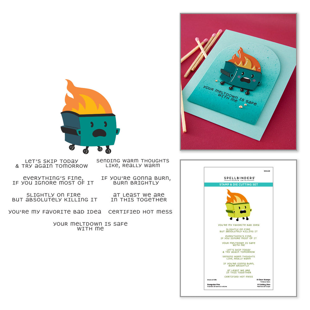 Dumpster Fire Clear Stamp & Die Set