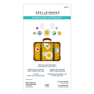 Retro Suitcase and Sentiments Stamp & Die Set by Sheri Ballantyne