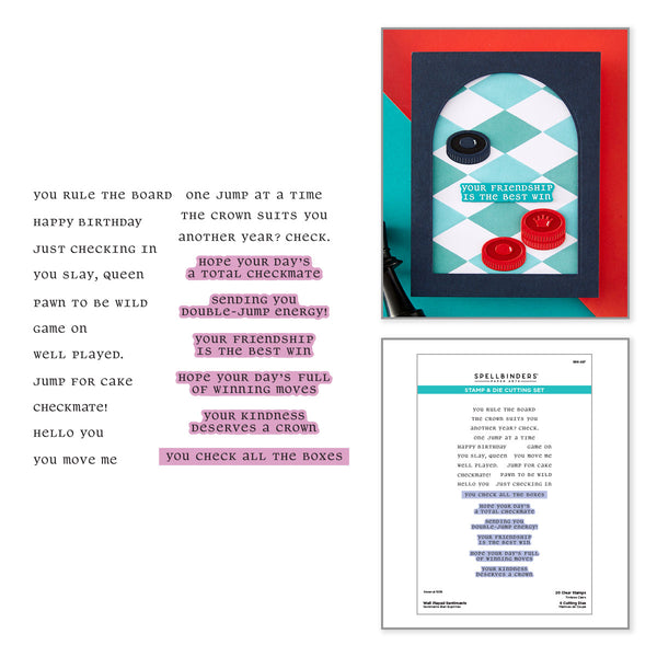 Well Played Sentiments Clear Stamp & Die Set