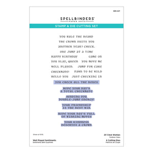 Well Played Sentiments Clear Stamp & Die Set