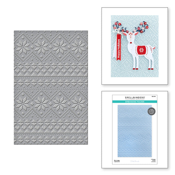 Ski Lodge Embossing Folder from the Winter Tales Collection by Zsoka Marko