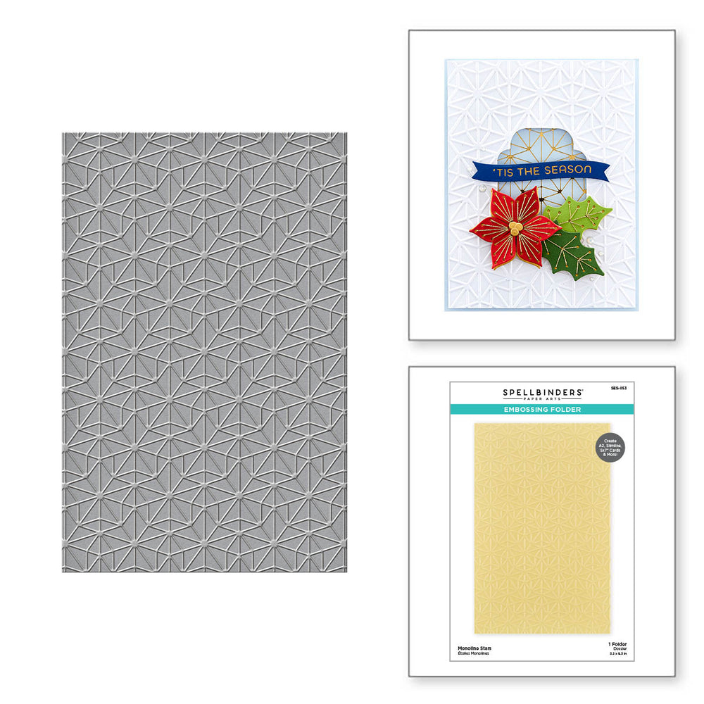 Monoline Stars Embossing Folder from the Dancin' Christmas Collection