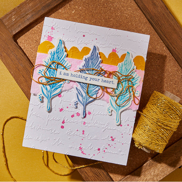 Holding Your Heart Sentiments Press + Foil Plate & Die Set by Dina Wakley