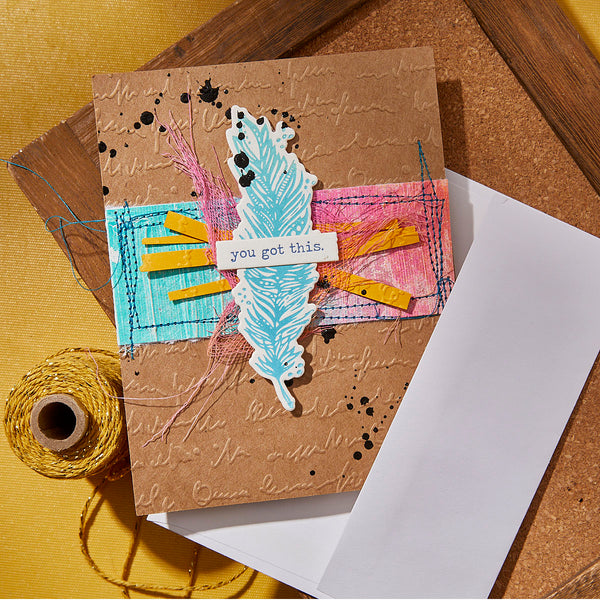 Feather Dream Press + Foil Plate & Die Set by Dina Wakley