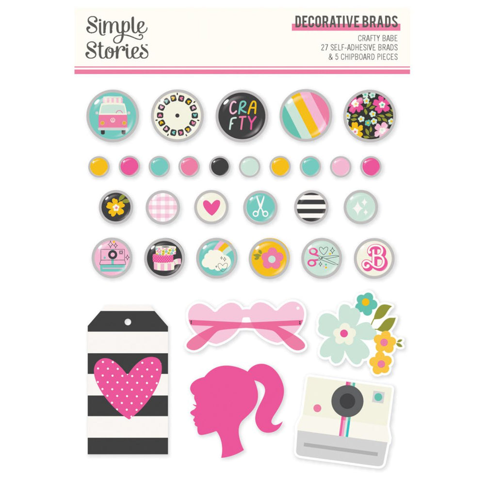 Simple Stories Crafty Babe Decorative Brads
