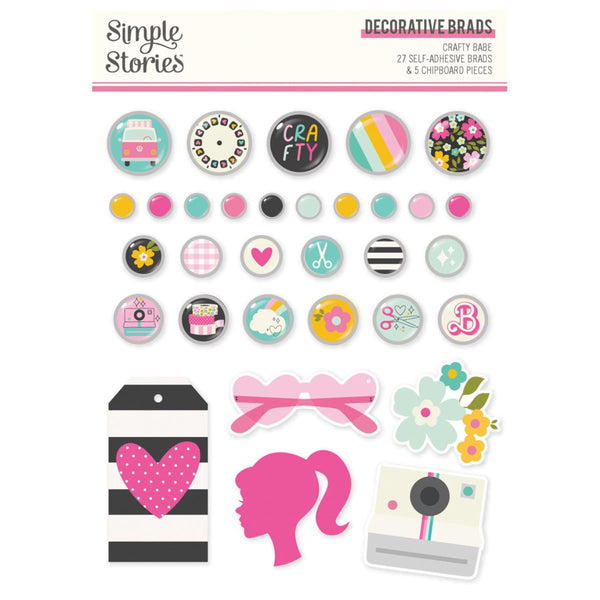 Simple Stories Crafty Babe Decorative Brads