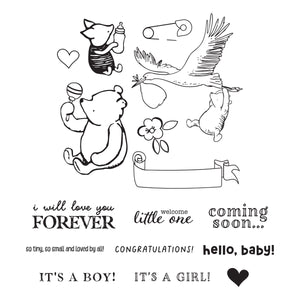 Simple Stories Say Cheese Classic Pooh Baby Hello Baby Clear Stamp Set