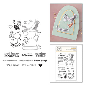 Simple Stories Say Cheese Classic Pooh Baby Hello Baby Clear Stamp Set