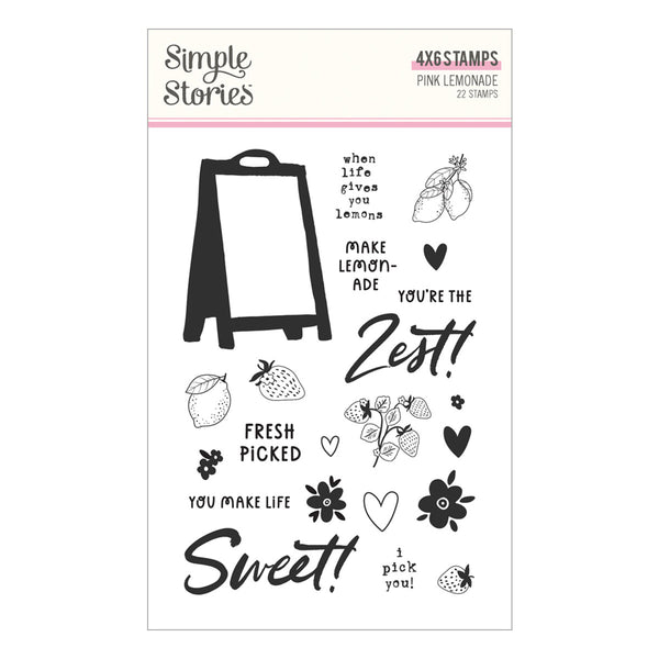 Simple Stories Pink Lemonade Clear Stamp Set