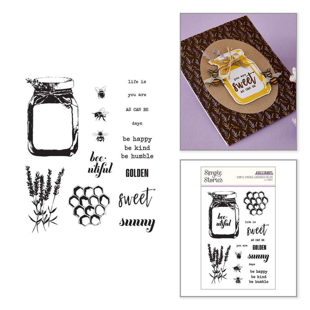 Simple Stories Simple Vintage Lavender Fields Clear Stamp Set