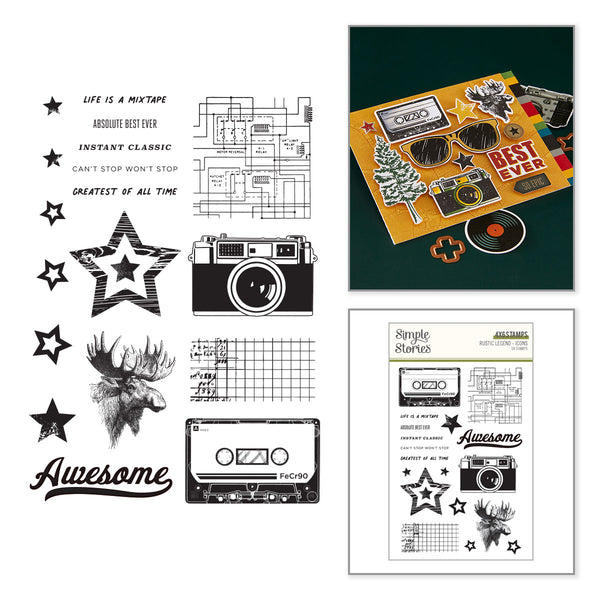 Simple Stories Rustic Legend Icons Clear Stamp Set