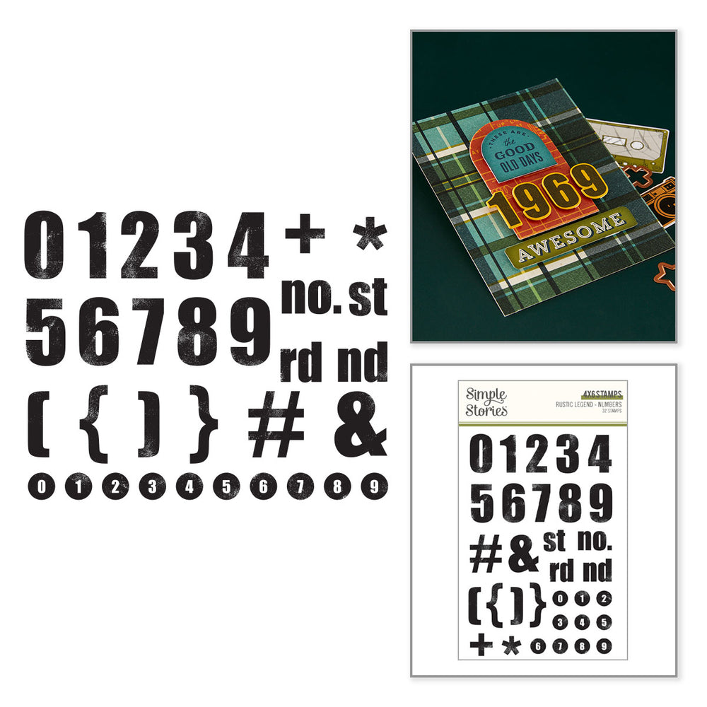 Simple Stories Rustic Legend Numbers Clear Stamp Set