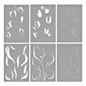 Layered Twirling Tulips Stencil from the Tulip Garden Collection by Simon Hurley