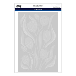Layered Twirling Tulips Stencil from the Tulip Garden Collection by Simon Hurley