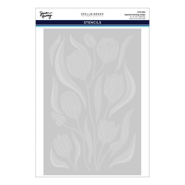 Layered Twirling Tulips Stencil from the Tulip Garden Collection by Simon Hurley