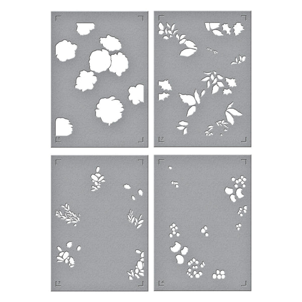 Winter Rose Background Press + Foil Plate and Stencil Bundle