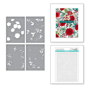 Winter Rose Background Stencil from the Handmade Holidays Collection