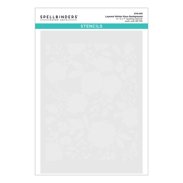 Winter Rose Background Stencil from the Handmade Holidays Collection