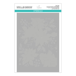 Festive Poinsettias Layering Stencil from the Amaryllis Christmas Collection by Yana Smakula