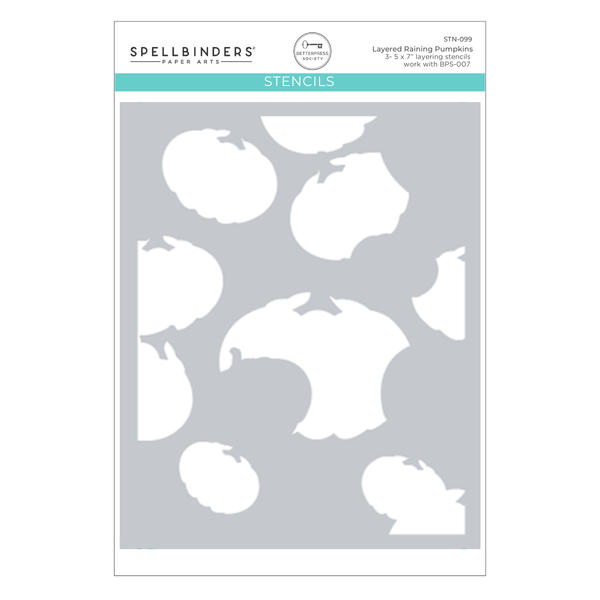 Layered Raining Pumpkins Stencils - BetterPress Society September 2024 Add-On