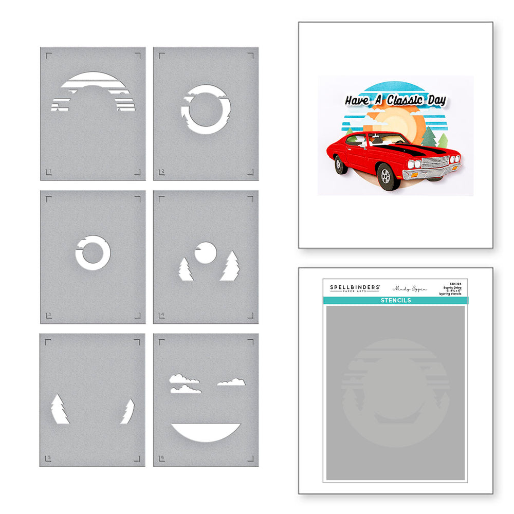 Scenic Drive Stencil by Mindy Eggen