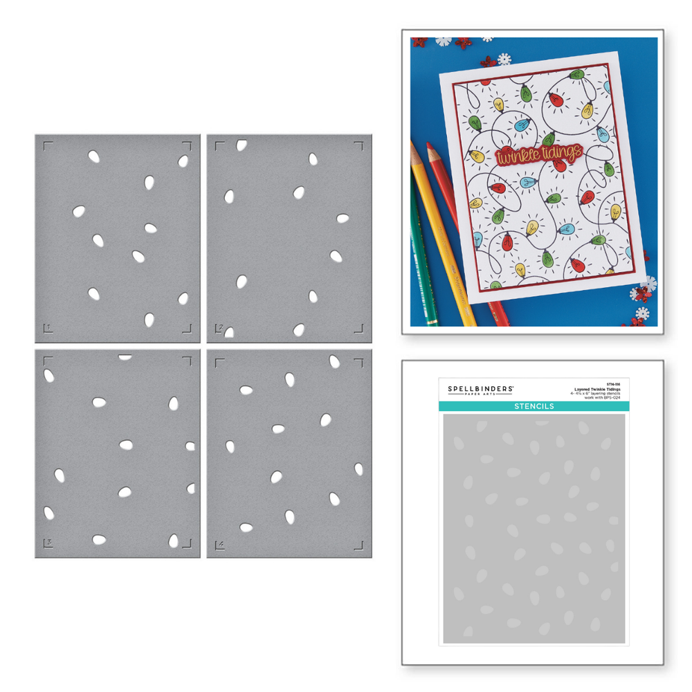 Layered Twinkle Tidings Stencil - BetterPress Society October 2025 Add-On